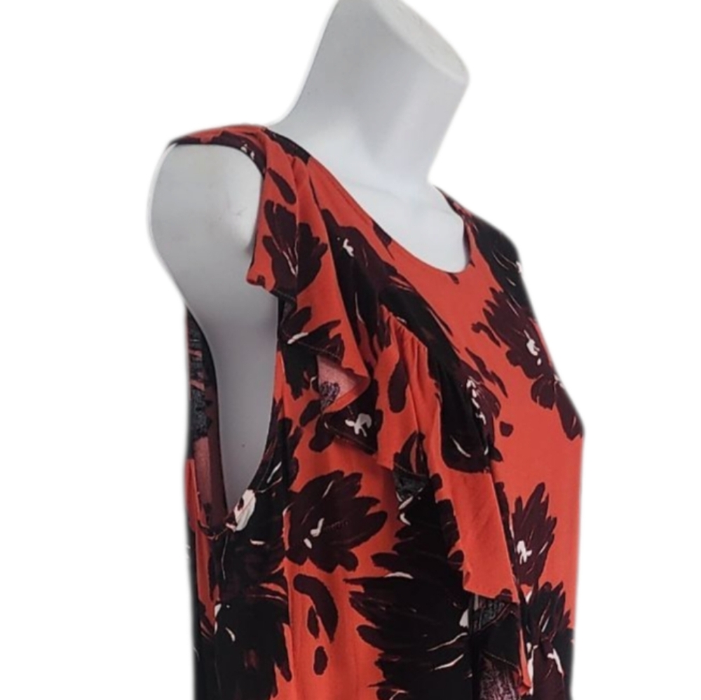 NWOT A New Day Floral Sleeveless Summer Dress Size Medium Orange Lightweight. - Picture 5 of 9